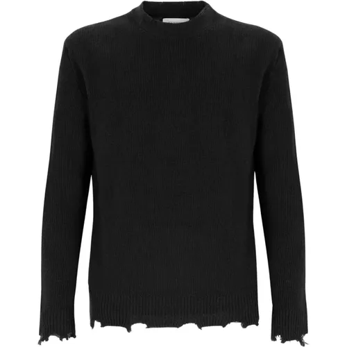 Crewneck Sweater With Wool Breakages - Laneus - Modalova