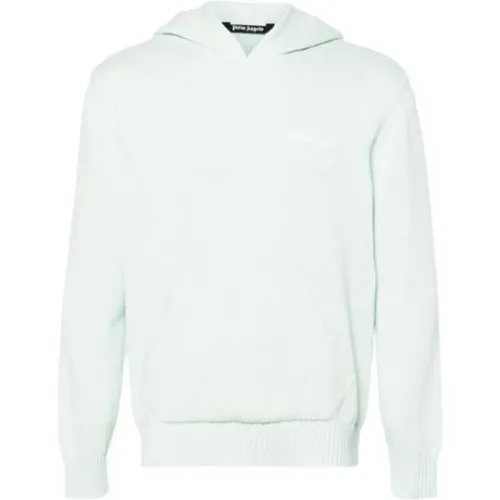 Knitted Mint Cotton Hoodie , male, Sizes: S, L, M - Palm Angels - Modalova