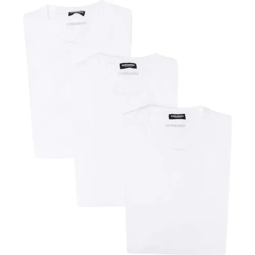 Cotton Stretch T-Shirt Tri-Pack for Men , male, Sizes: M - Dsquared2 - Modalova
