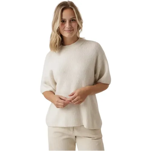 Alpaka Strickpullover O-Ausschnitt , Damen, Größe: S - Second Female - Modalova