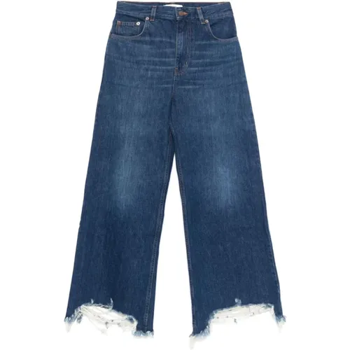 Blaue Denim Wide Leg Cropped Jeans , Damen, Größe: W27 - Chloé - Modalova