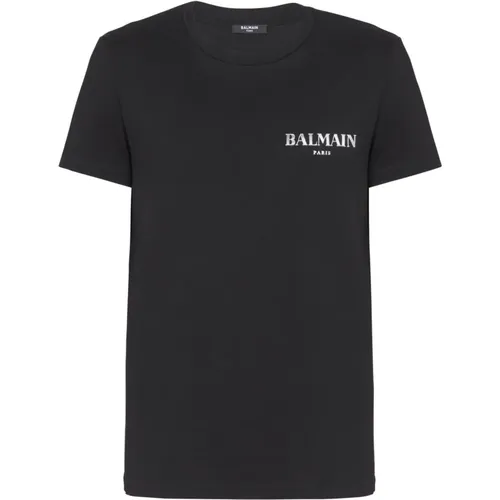 Vintage T-Shirt mit kurzen Ärmeln , Herren, Größe: S - Balmain - Modalova