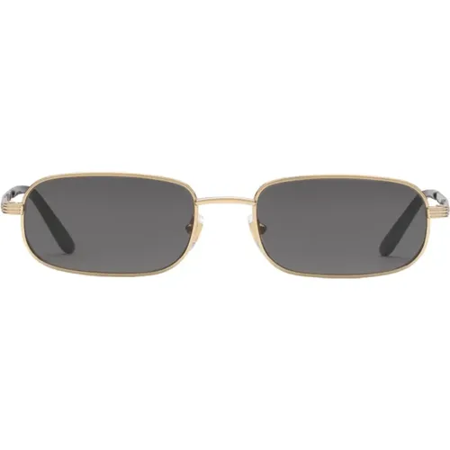Oval Metal Frame Sunglasses with Grey Lenses , unisex, Sizes: 57 MM - Gucci - Modalova