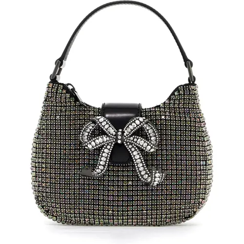 Crystal Crescent Bow Mini Bag , female, Sizes: ONE SIZE - Self Portrait - Modalova