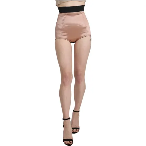 Hohe Taille Seiden Mini Hot Pants , Damen, Größe: XS - Dolce & Gabbana - Modalova