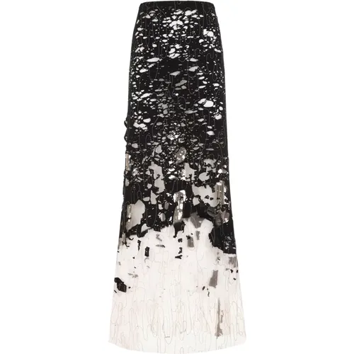 Black Lace Long Skirt , female, Sizes: M - Diesel - Modalova