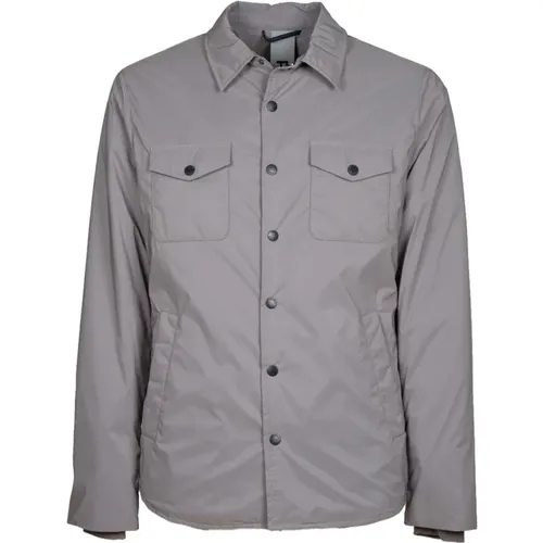 Graues Thermisches Overshirt Kiso Clip Knöpfe , Herren, Größe: XL - People of Shibuya - Modalova