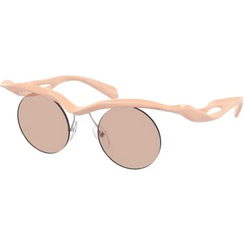 Rosa Montura Braune Gläser Sonnenbrille - Prada - Modalova