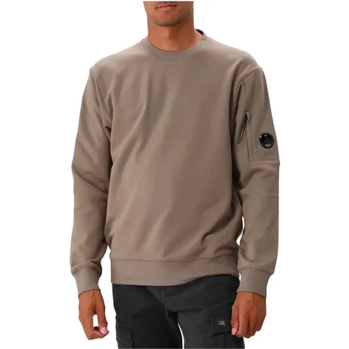 Walnuss Lens Sweatshirt Klassischer Stil , Herren, Größe: S - C.P. Company - Modalova