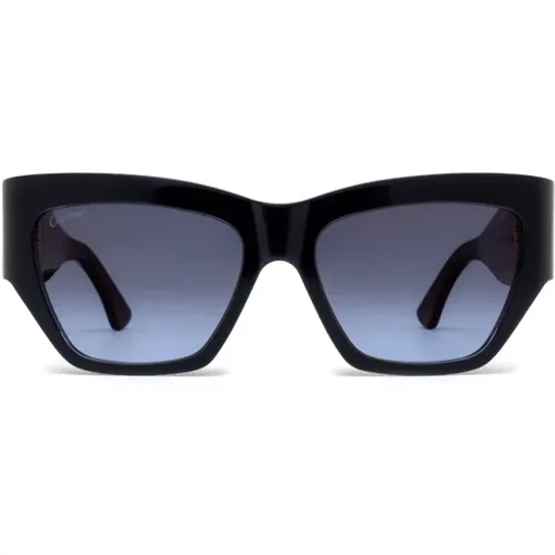 Blaue Sonnenbrille Ct0435S 004 Stil,Schwarze Sonnenbrille Ct0435S 001 - Cartier - Modalova
