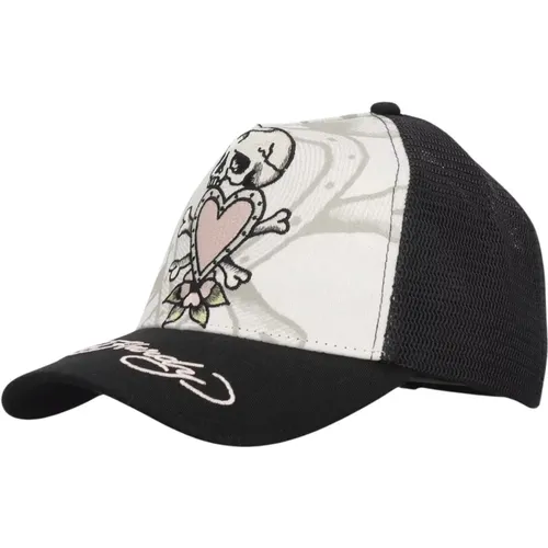 Mesh Trucker Cap Weiß/Schwarz - Ed Hardy - Modalova