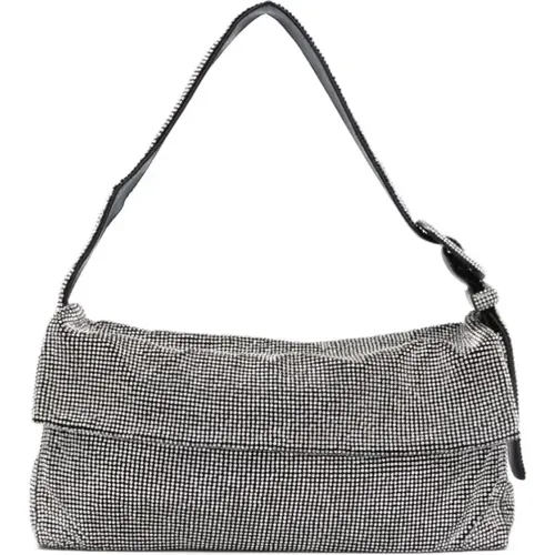 Metallic Crystal Mesh Shoulder Bag , female, Sizes: ONE SIZE - Benedetta Bruzziches - Modalova