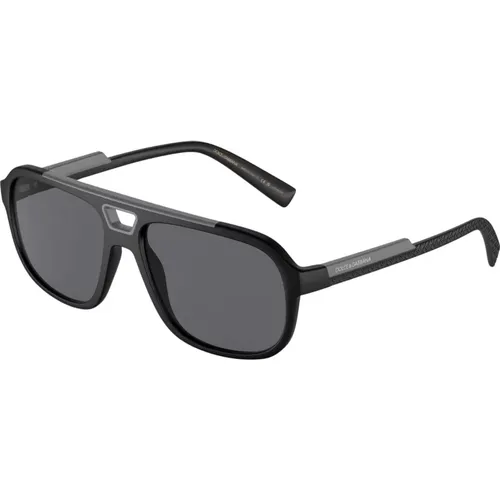 Matte Schwarze Sonnenbrille DG 6179 , Herren, Größe: 58 MM - Dolce & Gabbana - Modalova