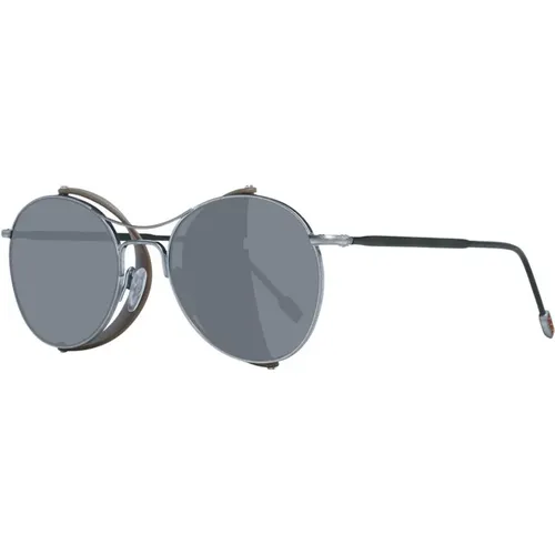 Titanium Runde Sonnenbrille mit UV-Schutz , Herren, Größe: ONE Size - Ermenegildo Zegna - Modalova