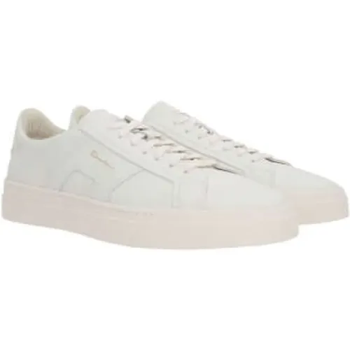 Low-Top Sneakers with Double Buckle Detail , male, Sizes: 11 UK - Santoni - Modalova