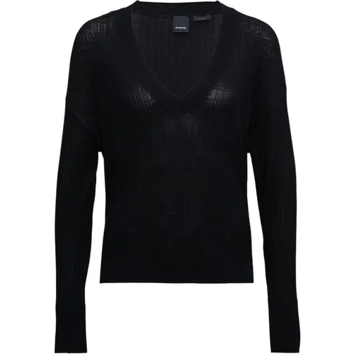 V-Neck Sweater , female, Sizes: L - pinko - Modalova