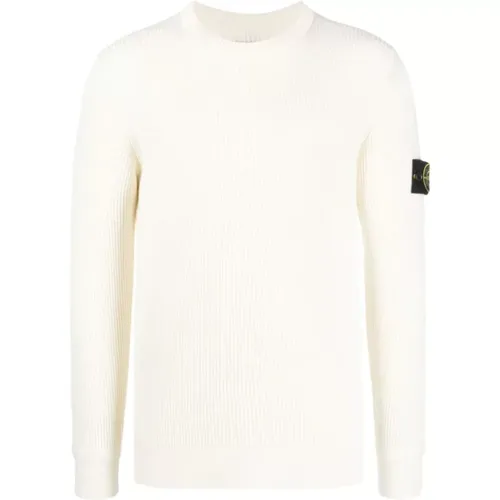 Cream Sweaters with Girocollo , male, Sizes: S, L - Stone Island - Modalova