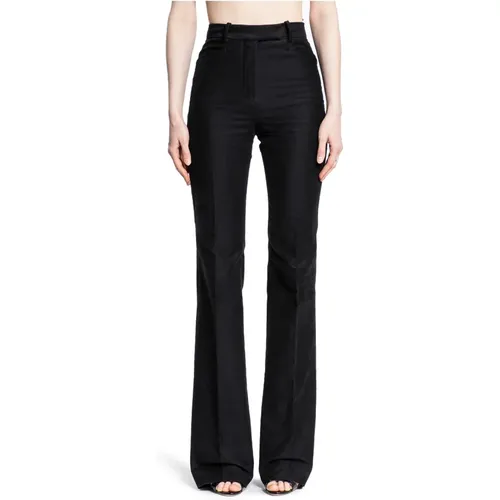 Schwarze Weite Beinschneiderei Hose - Tom Ford - Modalova