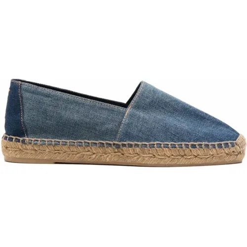 Blaue Logo-bestickte Denim-Espadrilles , Herren, Größe: 44 EU - Saint Laurent - Modalova