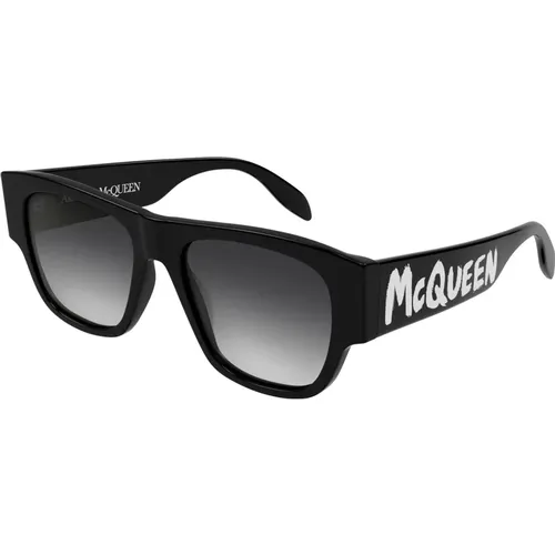 Black/Grey Shaded Sunglasses , male, Sizes: 54 MM - alexander mcqueen - Modalova