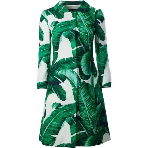 Womens Banana Leaf Print Coat , female, Sizes: XS, 2XS, 3XS - Dolce & Gabbana - Modalova