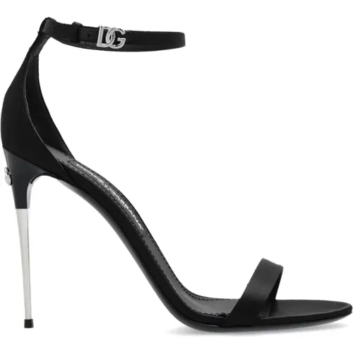 Sandals on decorative heel , female, Sizes: 5 1/2 UK, 7 UK, 6 UK - Dolce & Gabbana - Modalova
