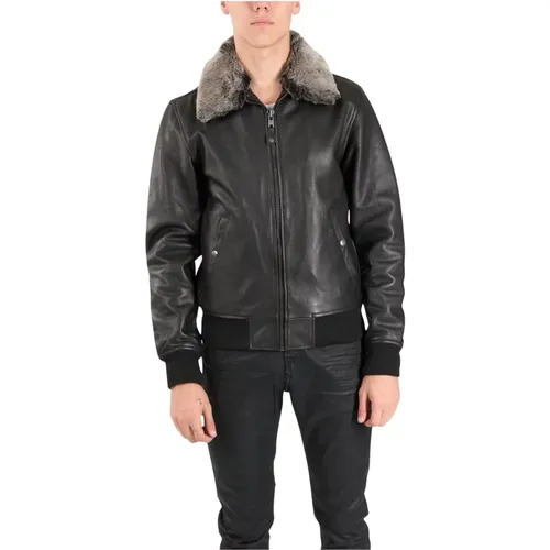 Leather Jacket with Zip Closure , male, Sizes: L, M - Schott NYC - Modalova