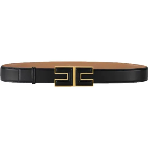 Synthetic Leather Logo Buckle Belt , female, Sizes: XL - Elisabetta Franchi - Modalova