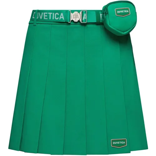 Bunte Damen Skort mit plissierter Vorderseite und Logo-Tab , Damen, Größe: M - duvetica - Modalova