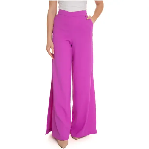 Cady Palazzo Trousers with Side Zip , female, Sizes: S, L, XS, XL - Luckylu - Modalova