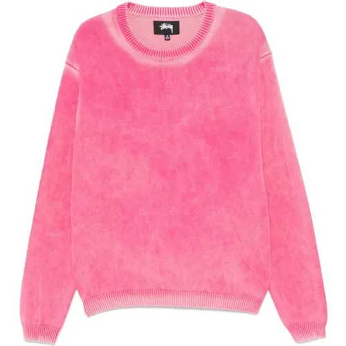 Flamingo Knitted Crew Neck Sweater , male, Sizes: M - Stüssy - Modalova