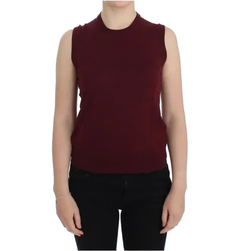 Sleeveless Crewneck Vest Pullover , female, Sizes: XS, 3XS - Dolce & Gabbana - Modalova