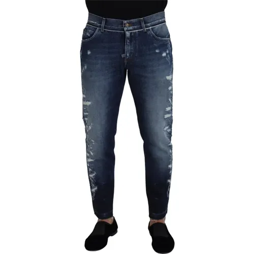 Blaue Waschung Regular Denim Jeans Hose - Dolce & Gabbana - Modalova