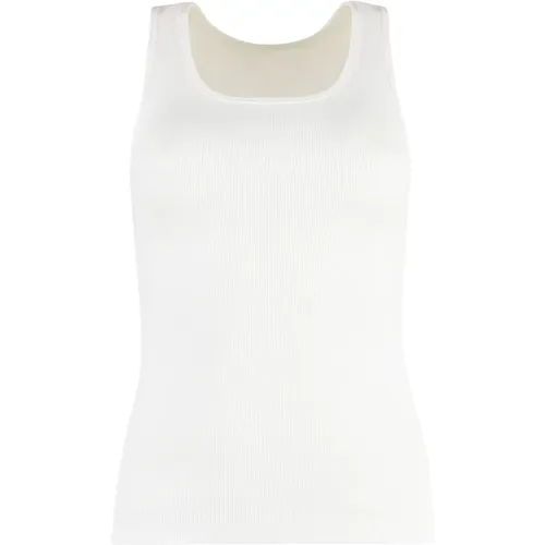 Ribbed Cotton Sleeveless Top , female, Sizes: M - MM6 Maison Margiela - Modalova