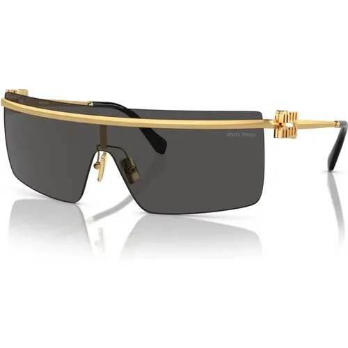 Gold/Dark Grey Sunglasses SMU 50ZS,Sunglasses SMU 50ZS,Gold Grey Sunglasses SMU 50ZS,/Grey Shaded Sunglasses - Miu Miu - Modalova