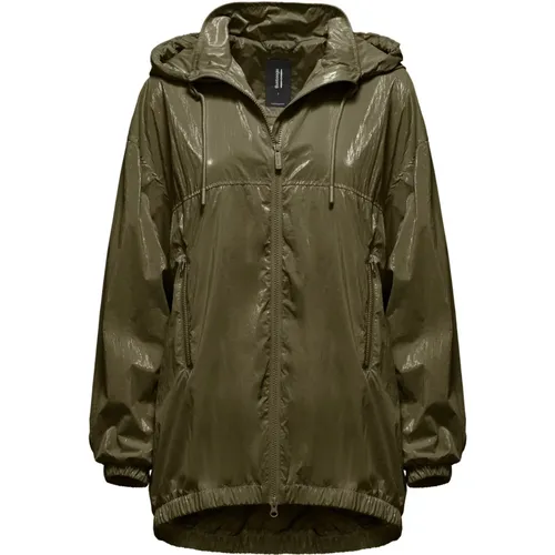 Shiny Nylon Parka with Hood , female, Sizes: L, S, XL, M, XS - BomBoogie - Modalova