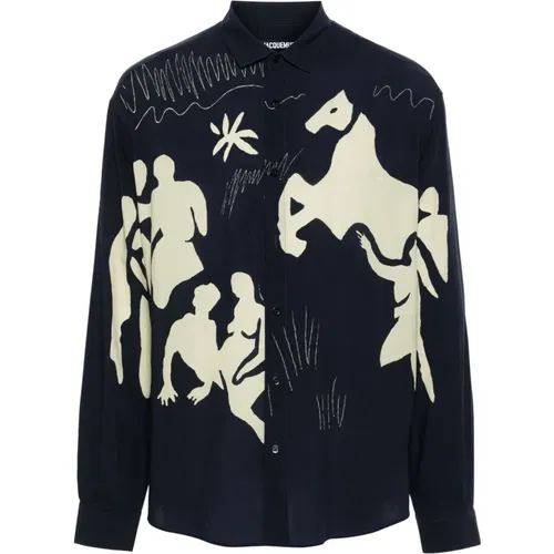 Horse Scene Print Shirt , male, Sizes: M, 2XL - Jacquemus - Modalova