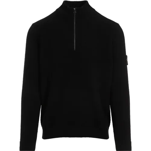 Schwarzer Pullover Aw24 , Herren, Größe: S - Stone Island - Modalova