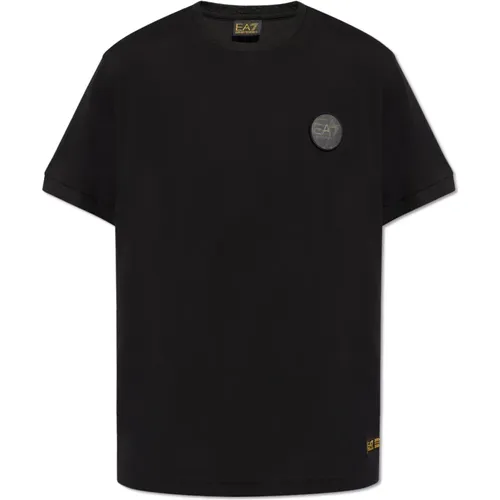 T-Shirt mit Logo , Herren, Größe: S - Emporio Armani EA7 - Modalova