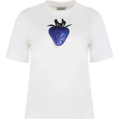 Cotton crew-neck T-shirt , female, Sizes: M - Burberry - Modalova