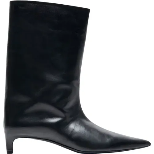 Leder Ankle Boots Spitz Zulaufender Absatz - Jil Sander - Modalova