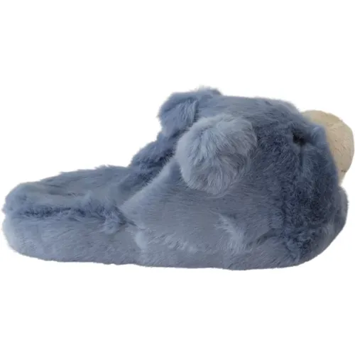 Blaue Teddy Bear Slippers , Damen, Größe: 43 EU - Dolce & Gabbana - Modalova