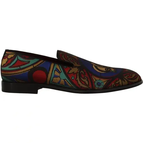 Jacquard Crown Loafers Schuhe - Dolce & Gabbana - Modalova