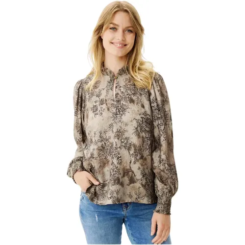 Elegant Puff Sleeve Blouse Mocca , female, Sizes: M, S, L, XL, 2XL - IN Front - Modalova