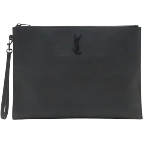 Pre-owned Leather clutches , male, Sizes: ONE SIZE - Yves Saint Laurent Vintage - Modalova