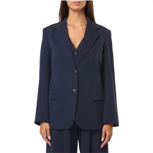 Blauer Baumwoll-Jersey-Blazer - Max Mara Weekend - Modalova