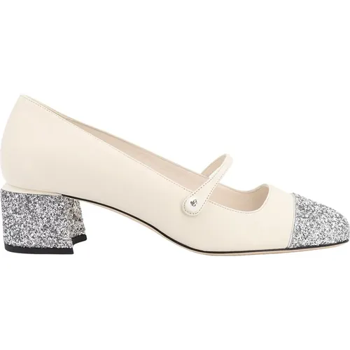 White Leather Pearl Strap Pumps , female, Sizes: 4 UK, 8 UK, 3 UK, 7 UK, 5 UK, 3 1/2 UK, 6 UK, 4 1/2 UK, 5 1/2 UK - Jimmy Choo - Modalova