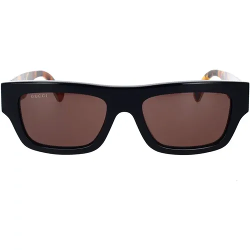 Rectangular Sunglasses with Bold Acetate Border , male, Sizes: 55 MM - Gucci - Modalova