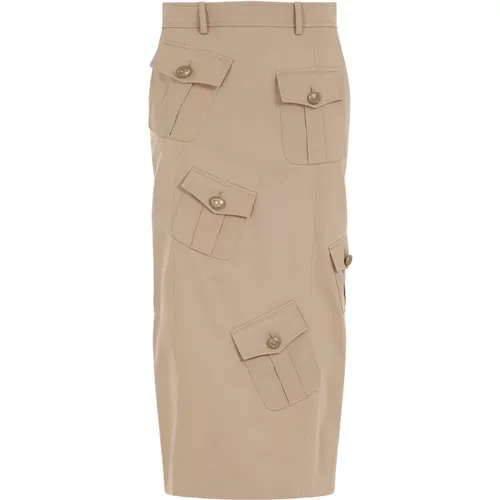 Neutral Tone Elegant Skirt , female, Sizes: 2XS - Moschino - Modalova