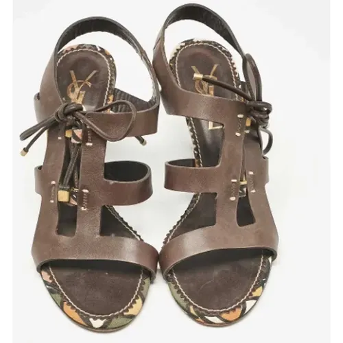 Pre-owned Leather sandals , female, Sizes: 5 1/2 UK - Yves Saint Laurent Vintage - Modalova